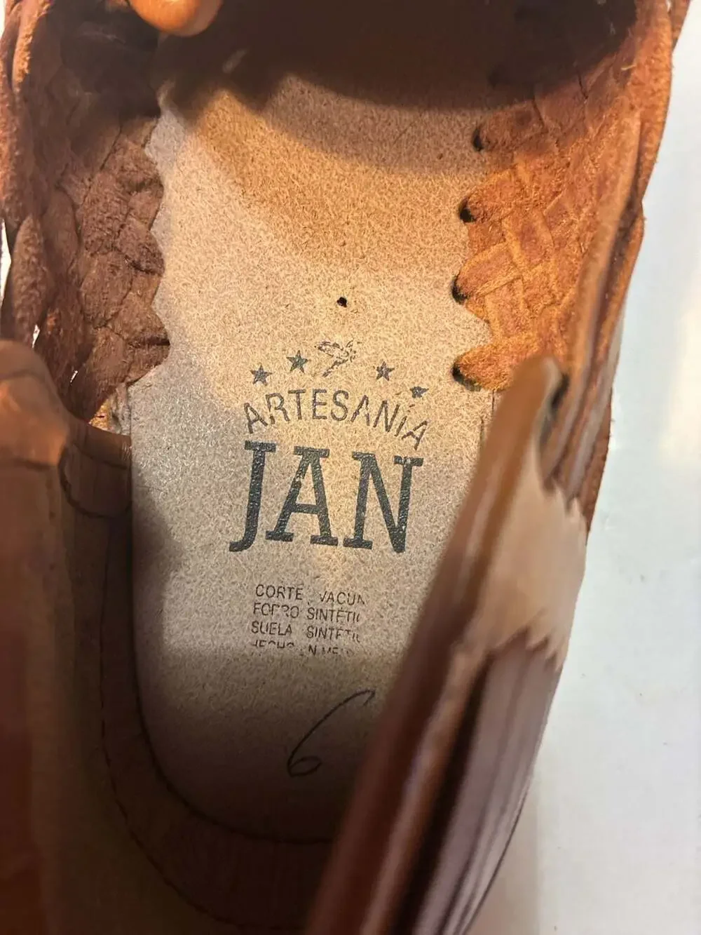 Artesania JAN Two-Tone Woven Leather Huarache Sandals
